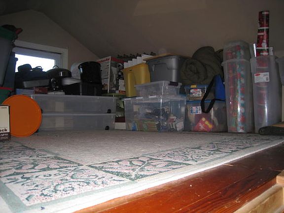 Walk up attic w/storage