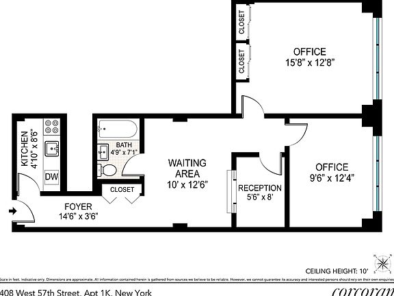 5th image of 408 W 57th St APT 1K