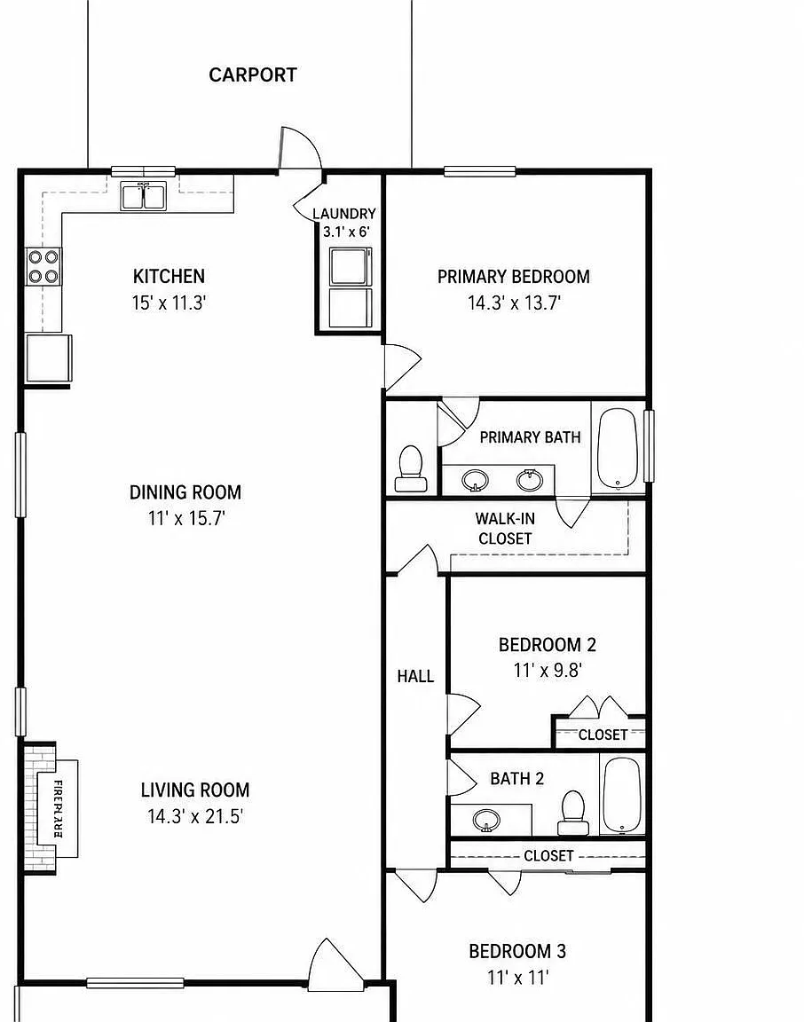 3 bed, 1521 sqft, $2,195 — Photo 3