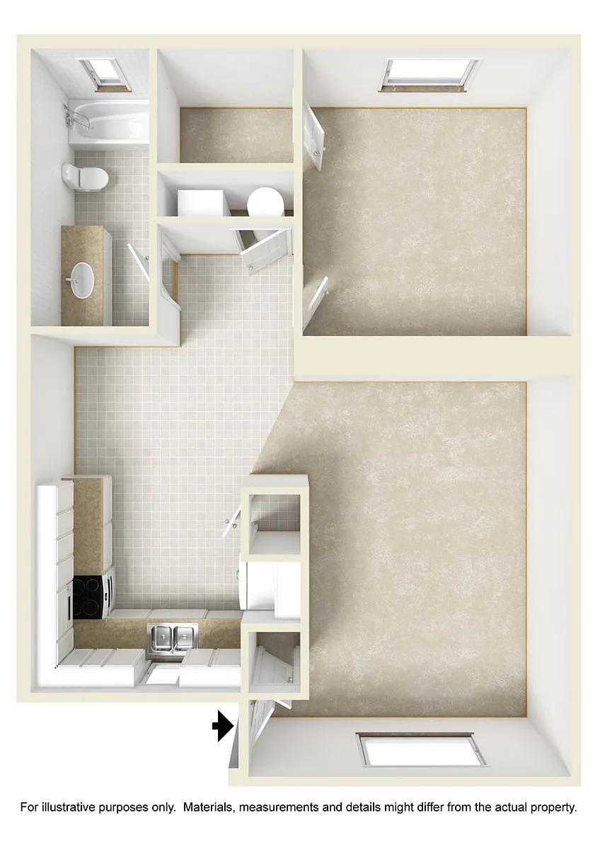 Floor plan 1x1 Upper