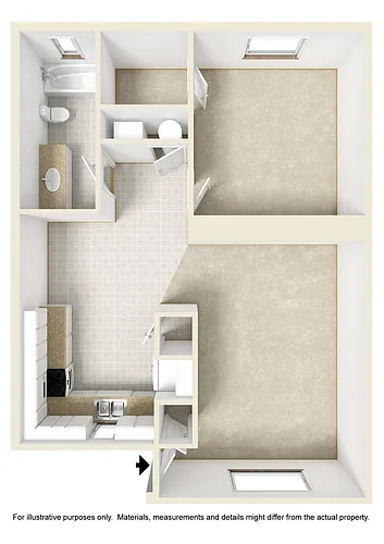 Floor plan 1x1 Upper