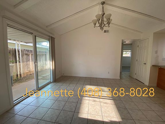 Dining area facing outside covered patio
