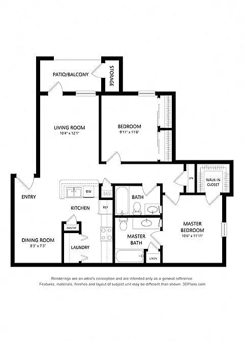 Floor plan Two Bedroom