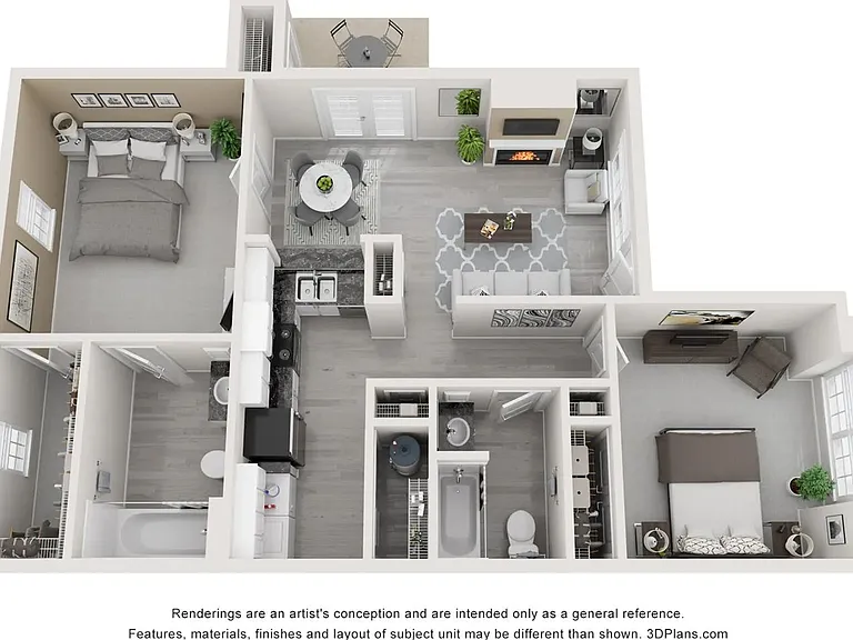 A 3D rendering of The Bungalow