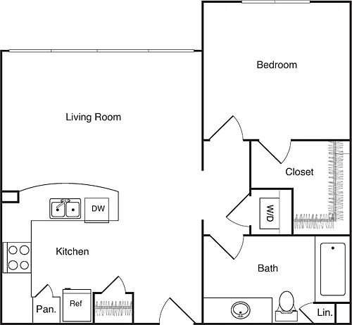 Floor plan One Bedroom - O