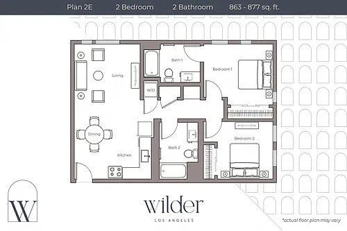 Floor plan 2 Bedroom E