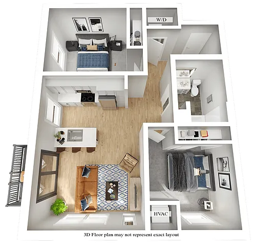 Floor plan The Lyn-Lake (2 Bedroom)