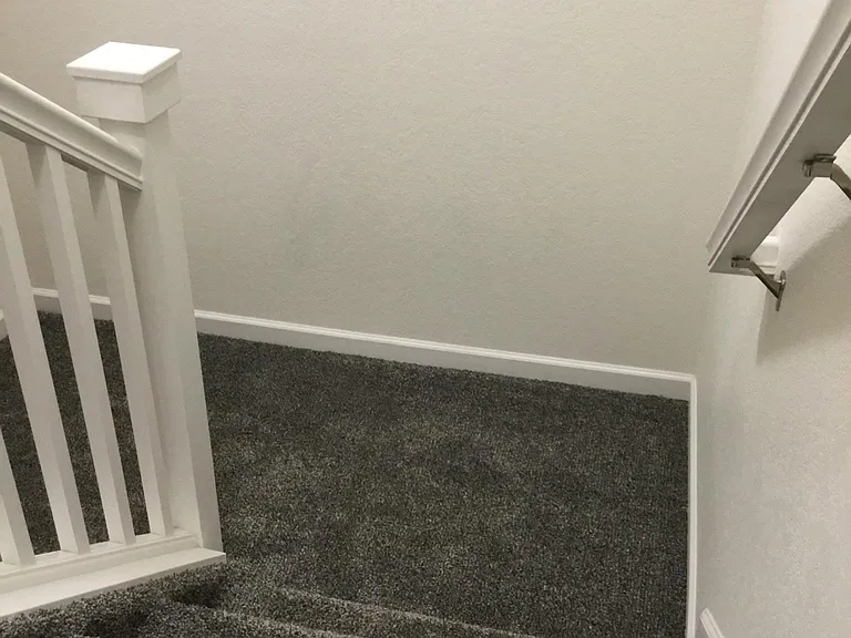 Down to basement with flex room. Could be used as 4th bedroom (has egress window) or additional family room or game room based on your needs. There is a walk in closet, under stairs closet with a light for more storage and bathroom too.