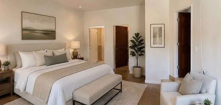 Primary bedroom previously furnished