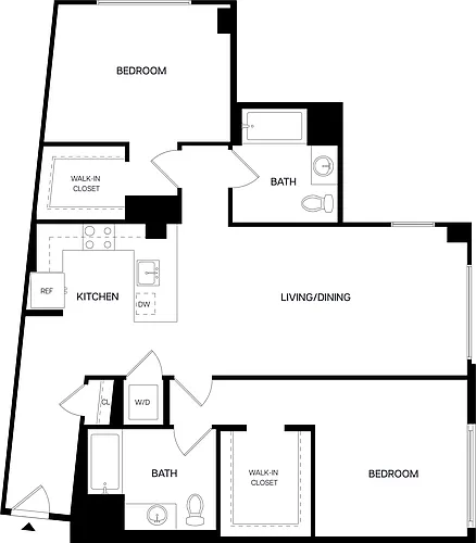 Floor plan 2 Bed/2 Bath-B8