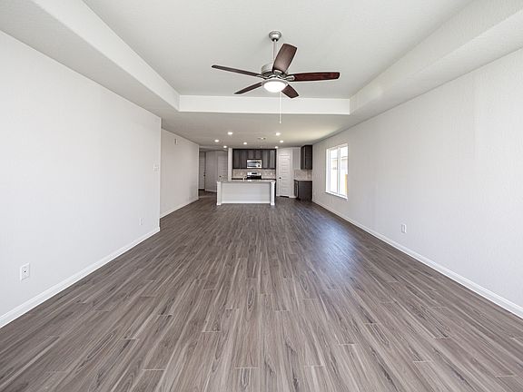 Family Room to Dining Area and Kitchen
