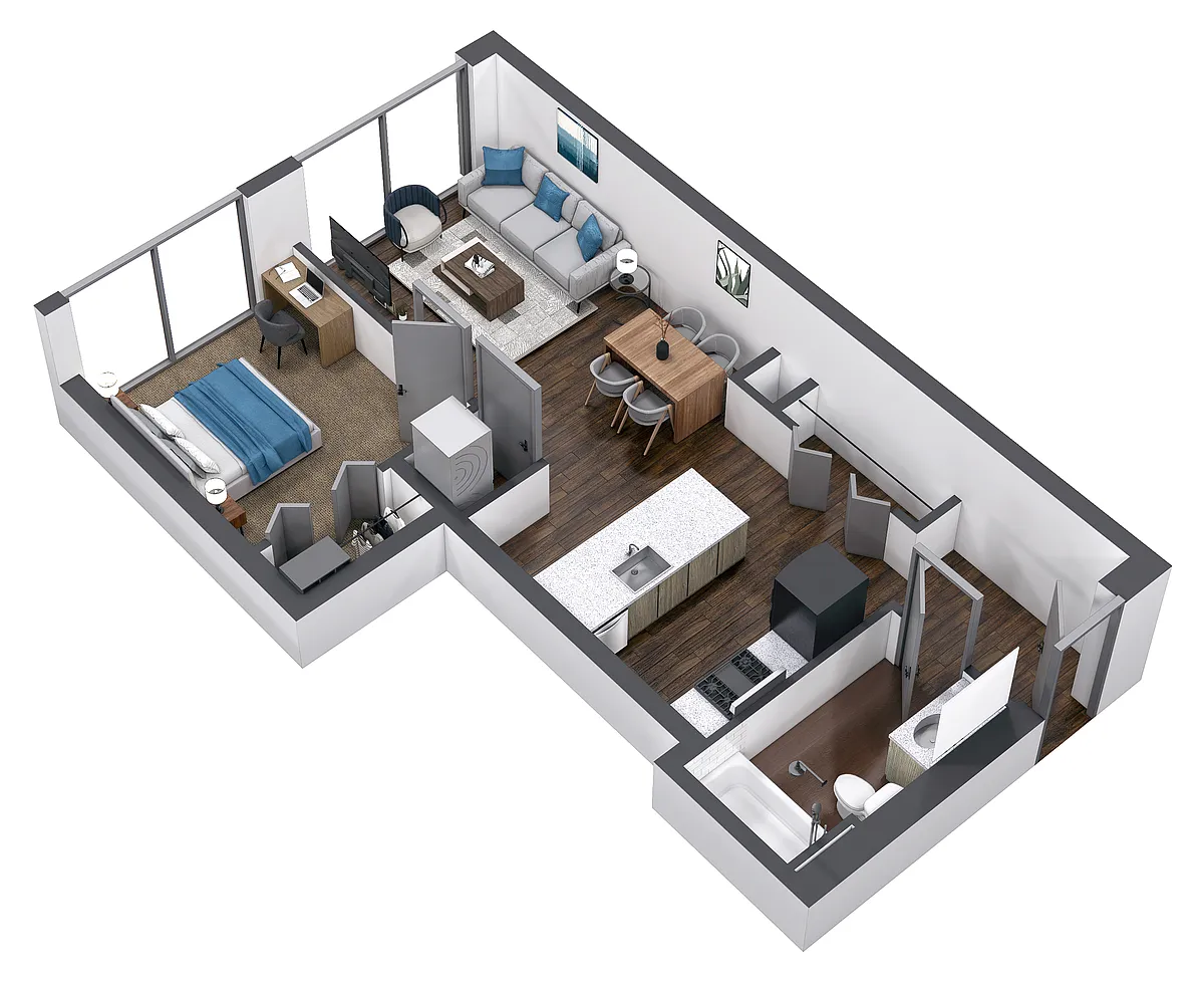 Floor plan 1X1 - A5