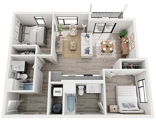 Floor plan 2X2 B