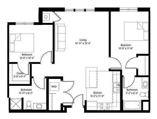 Floor plan 2 Bedroom
