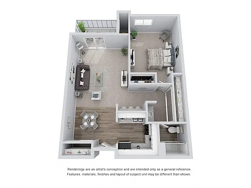 Floor plan A5: 1 Bed 1 Bath