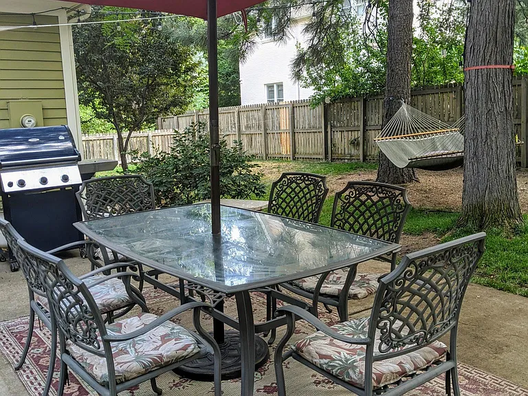 Backyard grill and dining.