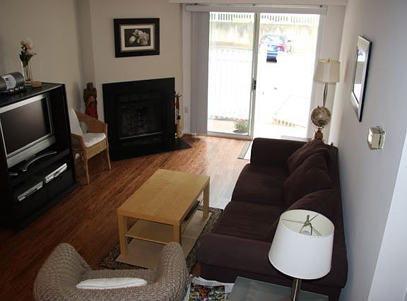 Living Room with Corner Fireplace