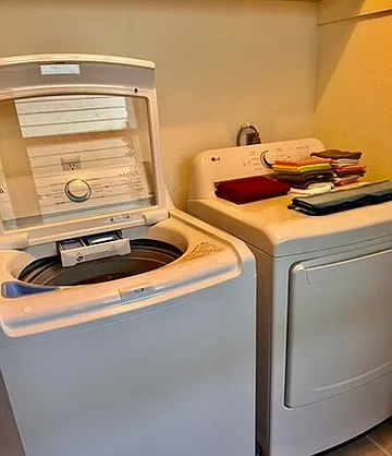 Washer/dryer located on the main floor of the townhome