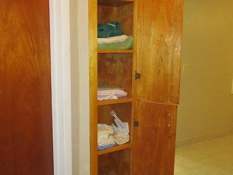 Linen closet in hallway