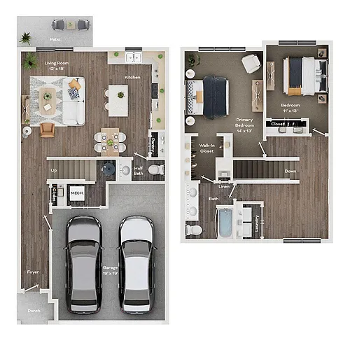 Floor plan B3TH/B4TH - Fitzgerald - Townhome