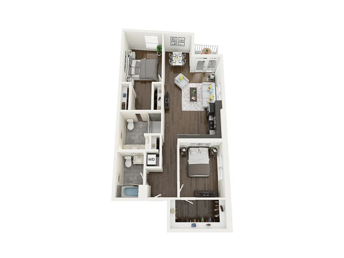 Floor plan 2 Bedroom 2 Bath