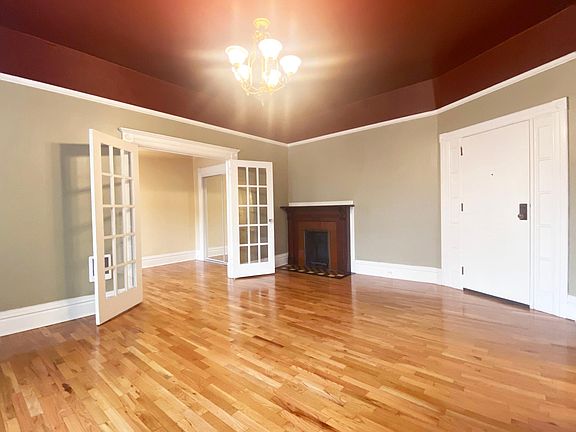 Duraflame Fireplace, French Doors to Bedroom