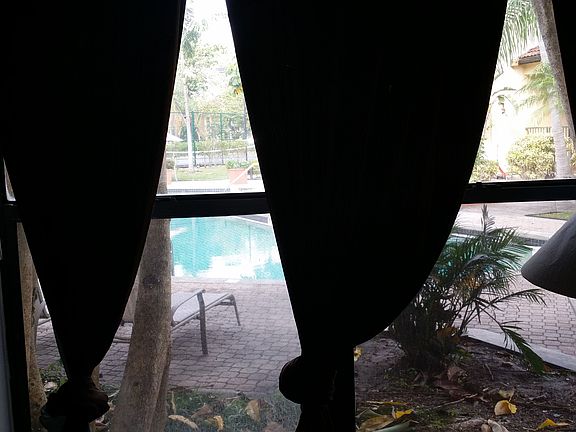 Pool view from living room