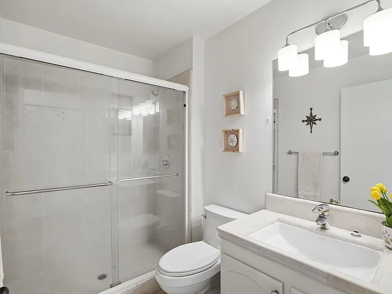 Upstairs bathroom with easy step-in shower