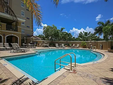Community pool with 2 grills