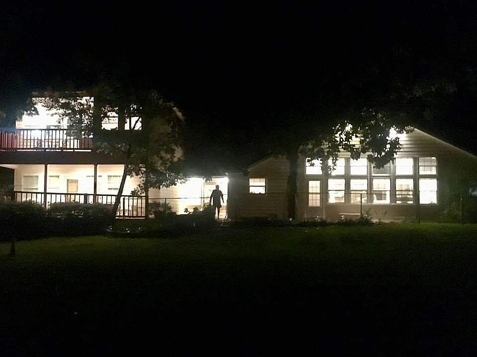 Back yard view at night 