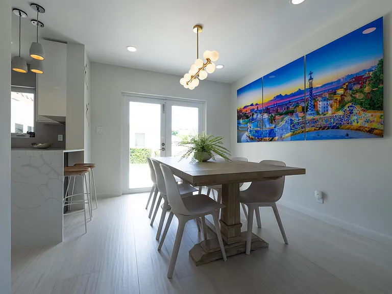 Dining table. View from living area.