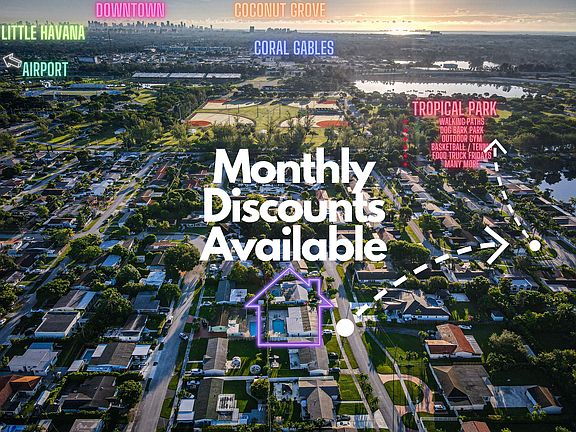 Beautiful walking neighborhood with huge Tropical Park and Catalina Lake!