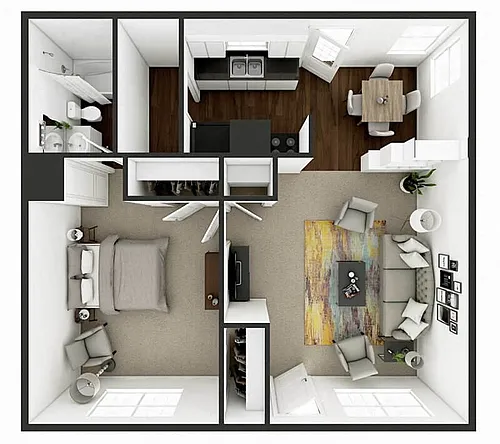 Floor plan One Bedroom One Bath
