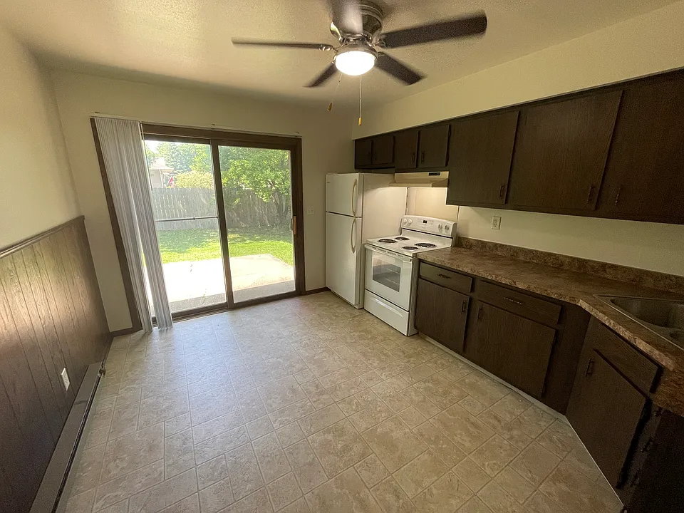 Kitchen with Sliding Door to Back Patio