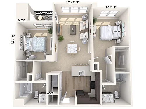 Floor plan B1-1098sf-Black