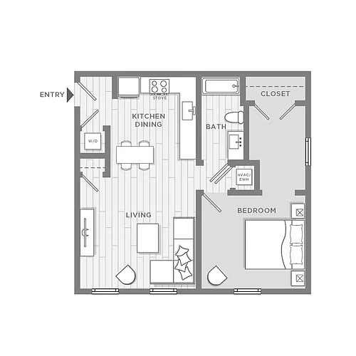 Floor plan Stockton Exterior - Study in Bedroom