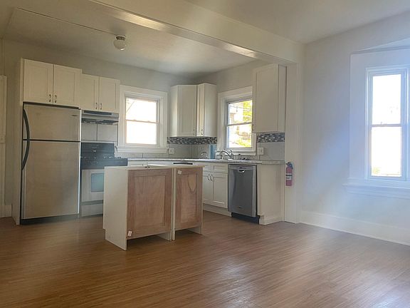 Kitchen/ living room. This island is unfinished in this photo.