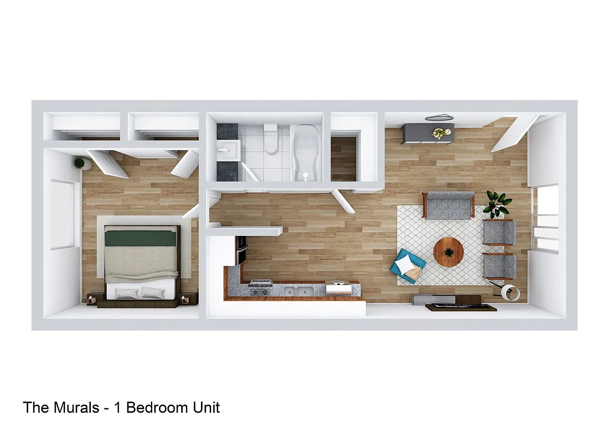 Floor plan 1 Bedroom / 1 Bath