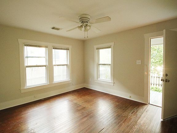 Front door and living room