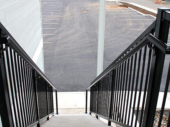 Looking out from apt door