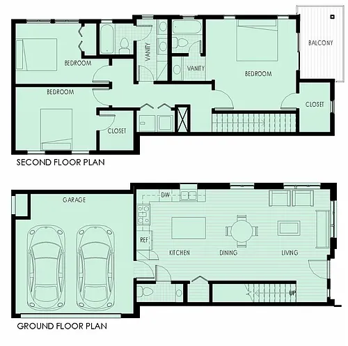 Floor plan 3 Bed, 2.5 Bath