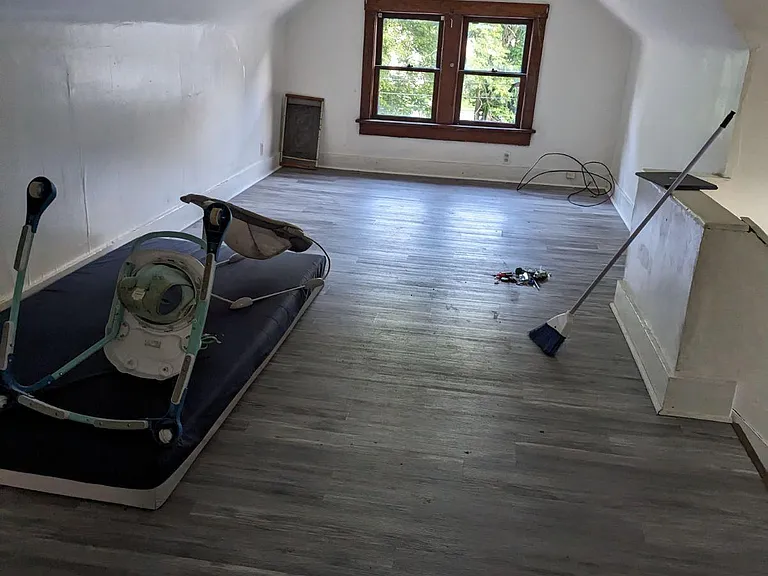 Attic bedroom . 14 x 25 square feet