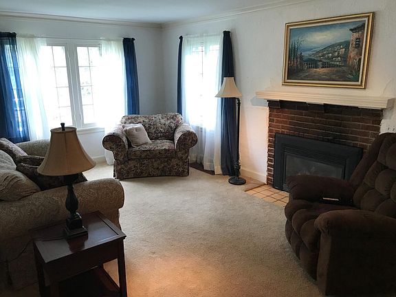 Living room with fireplace.
