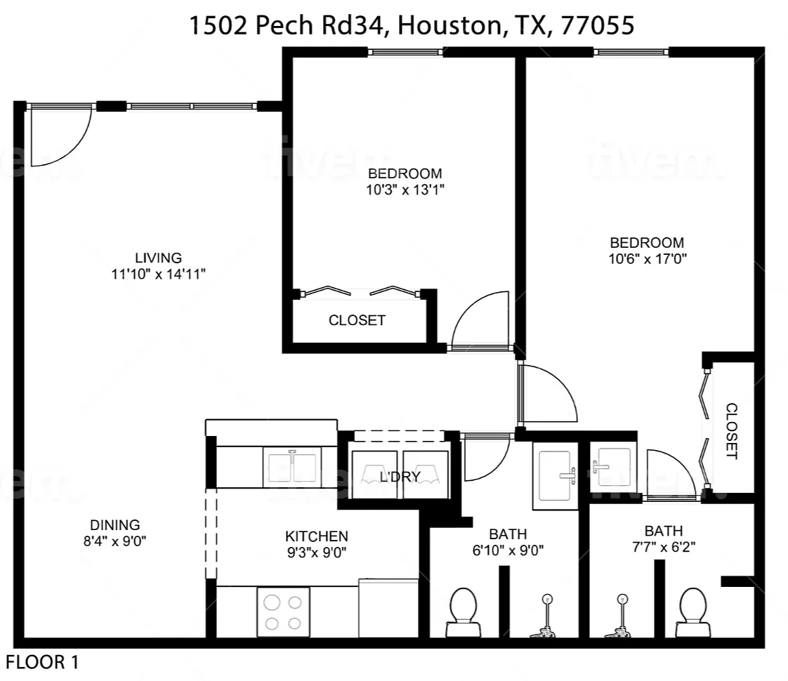 Floor plan 2X2-A