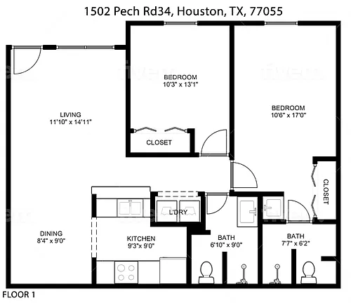 Floor plan 2X2-A