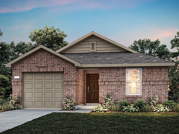 The Durant, a one-story home with 1-car garage, shown with home exterior LS101