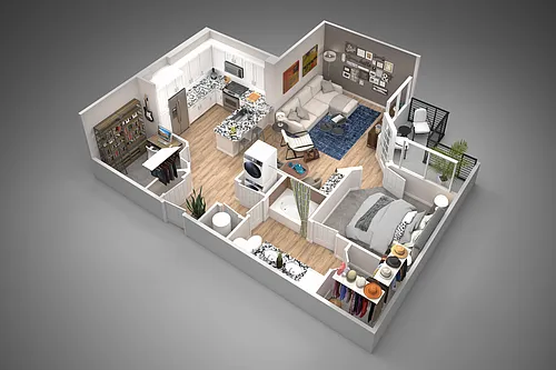 Floor plan 1 Bed/1 Bath