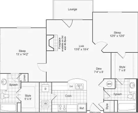 Glenmoore 2B Floorplan BIRCH Glenmoore 2B Floorplan BIRCH