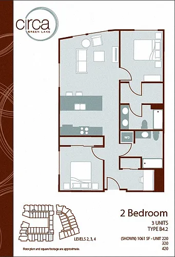 Floor plan 2 Bedroom 2 Bath - B4.2