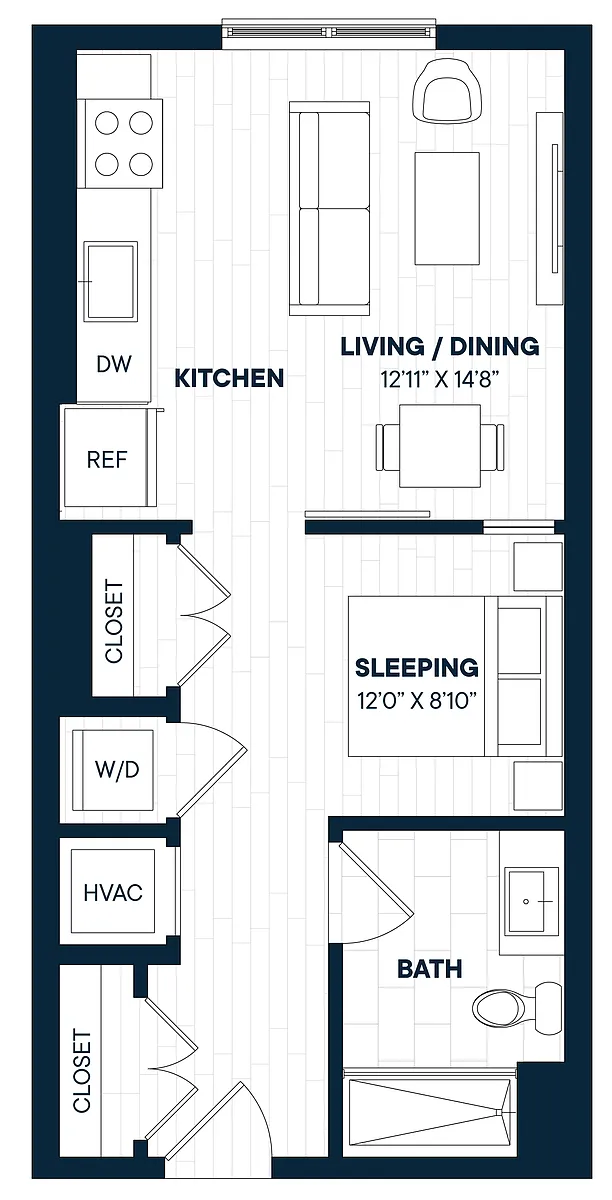 Floor plan Studio-S2a